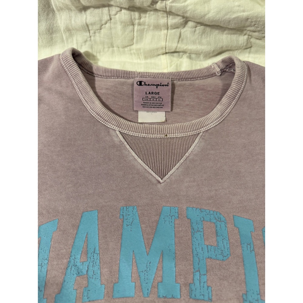 Champion Athletics Est 1919 Faded Purple Graphic T-Shirt Mens Large T84456 - Picture 4 of 9